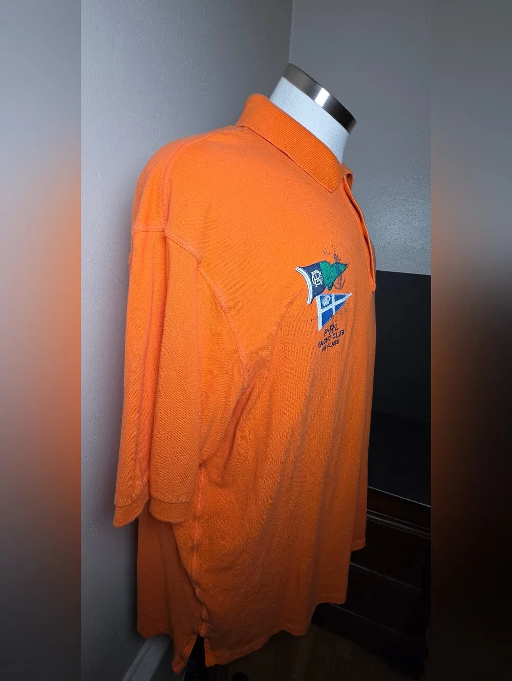 Polo by Ralph Lauren Orange Short-Sleeve Polo with Yacht Club Embroidery